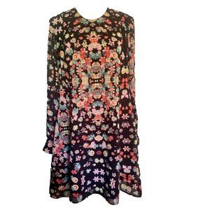 Black Floral RACHEL Rachel Roy Long Sleeve Bohemian Dress. Bloomingdale’s. XXL.